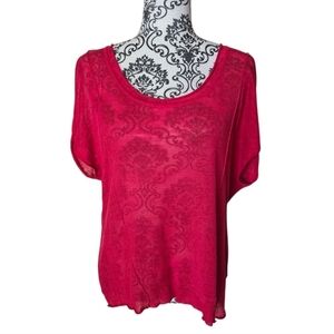 Line linen blend short sleeve lightweight sweater size medium